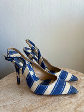 Load image into Gallery viewer, Dolce &amp; Gabbana - Belluci Striped Slingback Heels - Blue - 36

