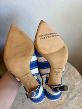 Load image into Gallery viewer, Dolce &amp; Gabbana - Belluci Striped Slingback Heels - Blue - 36
