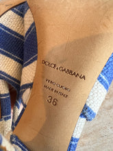 Load image into Gallery viewer, Dolce &amp; Gabbana - Belluci Striped Slingback Heels - Blue - 36
