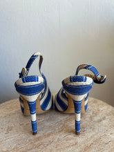 Load image into Gallery viewer, Dolce &amp; Gabbana - Belluci Striped Slingback Heels - Blue - 36
