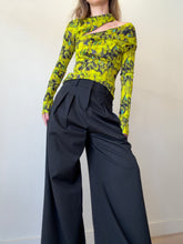 Load image into Gallery viewer, Camilla and Marc - Etienne Print Fitted Asymmetric Neck Detail  Top - Chartreuse - 10 - NWT - RRP$400
