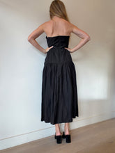 Load image into Gallery viewer, Shona Joy -  Linen Strapless Tiered Midi Dress - Black - 10
