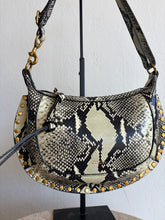 Load image into Gallery viewer, Isabel Marant - Oskan Moon Embellished Leather ShoulderBag - Snakeskin - S - RRP$1600
