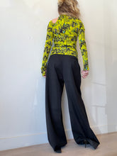 Load image into Gallery viewer, Camilla and Marc - Etienne Print Fitted Asymmetric Neck Detail  Top - Chartreuse - 10 - NWT - RRP$400

