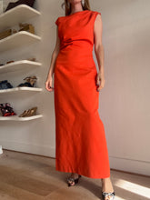 Load image into Gallery viewer, Wynn Hamlyn - Ruched Side Sleeveless Gown - Orange - 12 - RRP$695
