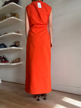 Load image into Gallery viewer, Wynn Hamlyn - Ruched Side Sleeveless Gown - Orange - 12 - RRP$695
