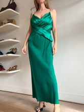 Load image into Gallery viewer, Dion Lee - Silk Satin Bias Weave Midi Dress - Emerald  - 14
