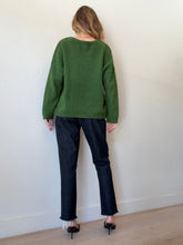Load image into Gallery viewer, Elk - Alpaca/Wool Blend Sweater w Button Detail- Green - M
