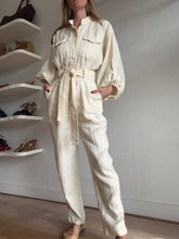 Load image into Gallery viewer, Shona Joy -Eames LS Balloon Sleeve Linen Jumpsuit - Cream - 10
