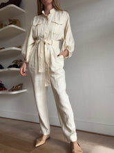 Load image into Gallery viewer, Shona Joy -Eames LS Balloon Sleeve Linen Jumpsuit - Cream - 10
