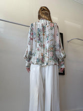 Load image into Gallery viewer, Zimmerman - Wavelength Tie- Neck Floral Print Silk Georgette Blouse  - Multi - 1 - RRP$595

