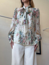 Load image into Gallery viewer, Zimmerman - Wavelength Tie- Neck Floral Print Silk Georgette Blouse  - Multi - 1 - RRP$595
