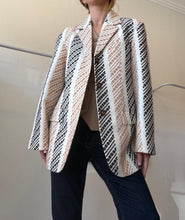 Load image into Gallery viewer, Hansen &amp; Gretel - Geo Print Black/Tan Jacket - Cream - S - NWT
