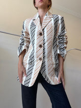 Load image into Gallery viewer, Hansen &amp; Gretel - Geo Print Black/Tan Jacket - Cream - S - NWT
