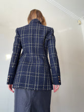 Load image into Gallery viewer, Camilla and Marc - Dominique  Check Jacket - Navy w Gold - 8
