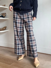 Load image into Gallery viewer, Tory Burch - Classic Wide Leg Suit Pants - Red/Navy/Cream Check - US6 (AU8)
