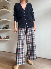 Load image into Gallery viewer, Tory Burch - Classic Wide Leg Suit Pants - Red/Navy/Cream Check - US6 (AU8)
