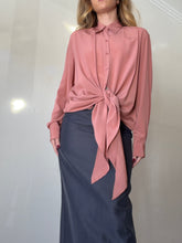 Load image into Gallery viewer, Scanlan Theodore - Classic Silk Shirt w tie front - Terracotta - 8
