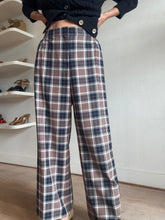 Load image into Gallery viewer, Tory Burch - Classic Wide Leg Suit Pants - Red/Navy/Cream Check - US6 (AU8)
