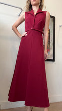 Load image into Gallery viewer, Roland Mouret - Belted Collar Midi Dress w Belt- Claret - 8 - RRP$1350

