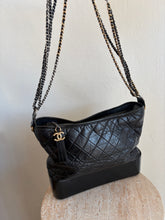 Load image into Gallery viewer, Chanel - Gabrielle Quilted Aged Calfskin Hobo Bag - Black - M
