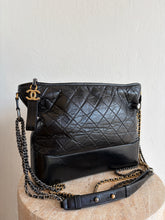 Load image into Gallery viewer, Chanel - Gabrielle Quilted Aged Calfskin Hobo Bag - Black - M
