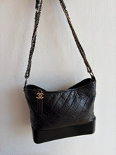 Load image into Gallery viewer, Chanel - Gabrielle Quilted Aged Calfskin Hobo Bag - Black - M
