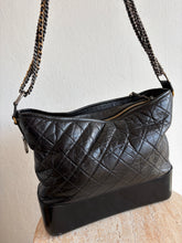 Load image into Gallery viewer, Chanel - Gabrielle Quilted Aged Calfskin Hobo Bag - Black - M
