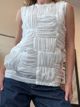 Load image into Gallery viewer, Comme des Garcons - Ruched Panel Sleeveless Pleated Top - White - S - RRP$695
