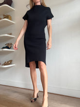 Load image into Gallery viewer, Scanlan Theodore - Crepe Knit SS Midi Dress - Black - S
