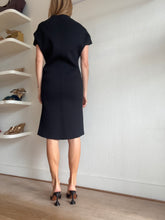 Load image into Gallery viewer, Scanlan Theodore - Crepe Knit SS Midi Dress - Black - S
