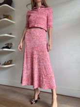 Load image into Gallery viewer, Scanlan Theodore - SS Ribbed Knit Top &amp; Skirt Set - Red/White Marle  - S
