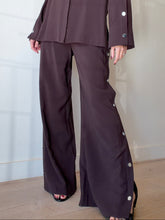 Load image into Gallery viewer, CUE - Wide Leg Pants w Studs  - Brown - 6
