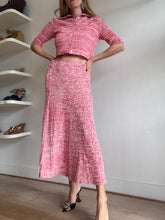 Load image into Gallery viewer, Scanlan Theodore - SS Ribbed Knit Top &amp; Skirt Set - Red/White Marle  - S
