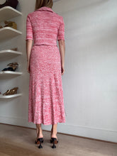Load image into Gallery viewer, Scanlan Theodore - SS Ribbed Knit Top &amp; Skirt Set - Red/White Marle  - S
