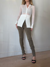 Load image into Gallery viewer, COS - LS Sheer knit Collared Top - White - XS nwt
