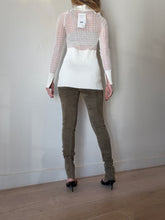 Load image into Gallery viewer, COS - LS Sheer knit Collared Top - White - XS nwt
