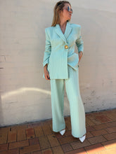 Load image into Gallery viewer, Maggie Marilyn -Pin Stripe Blazer &amp; Pants Suit Set - Mint - 8-10

