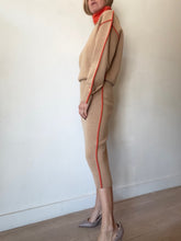 Load image into Gallery viewer, Victoria Beckham - Two Tone Merino Wool High Neck Midi Dress - Tan/Orange - XS - RRP$1,420
