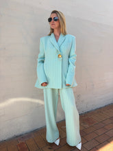 Load image into Gallery viewer, Maggie Marilyn -Pin Stripe Blazer &amp; Pants Suit Set - Mint - 8-10
