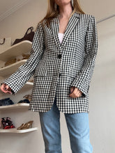 Load image into Gallery viewer, Ownley - Single Breasted Blazer - Black/White Gingham - XS - nwt RRP$299
