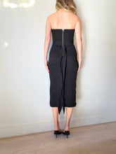 Load image into Gallery viewer, Rebecca Vallance - Cross Front Stretch Strapless Dress - Black - 8
