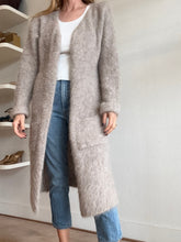 Load image into Gallery viewer, Birds of Feather  - Alpaca Blend Longline Cardigan - Beige  - L-XL - RRP $299
