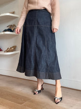 Load image into Gallery viewer, Wales Bonner - Raw Denim Panelled Skirt - Dark Denim - 42 - NWT

