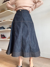 Load image into Gallery viewer, Wales Bonner - Raw Denim Panelled Skirt - Dark Denim - 42 - NWT

