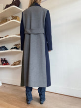 Load image into Gallery viewer, Tory Burch - Colour Block w Gold Hardware Coat - Colour Block Navy/Olive/Mustard - 14 - RRP$998
