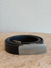 Load image into Gallery viewer, Prada - Belt w Flat Silver Slide  Buckle - Black - 33
