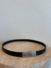 Load image into Gallery viewer, Prada - Belt w Flat Silver Slide  Buckle - Black - 33
