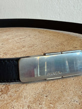 Load image into Gallery viewer, Prada - Belt w Flat Silver Slide  Buckle - Black - 33
