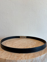 Load image into Gallery viewer, Prada - Belt w Flat Silver Slide  Buckle - Black - 33
